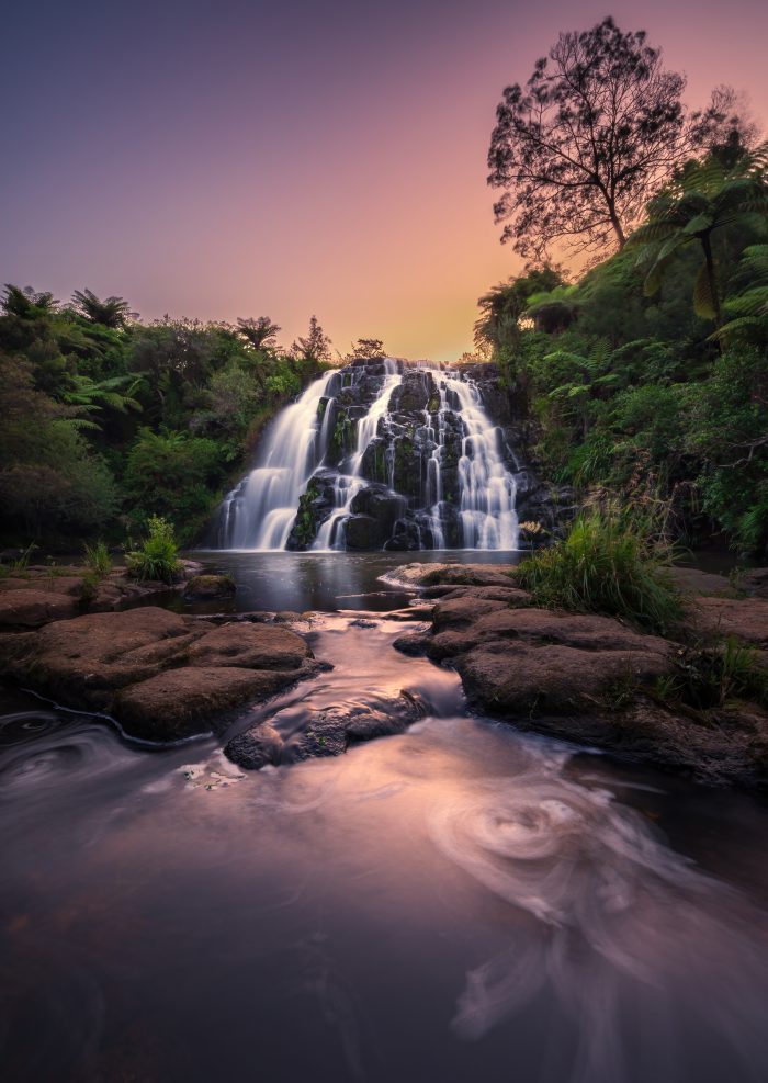 Owharoa Falls At Sunset